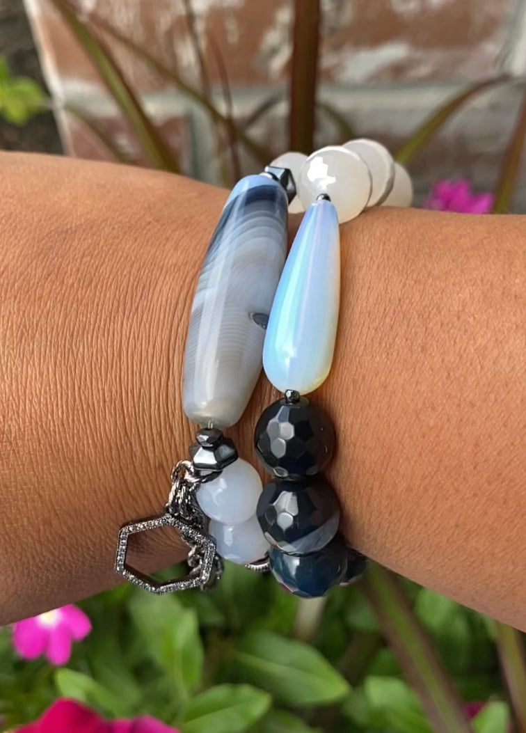 Blue and White Agate