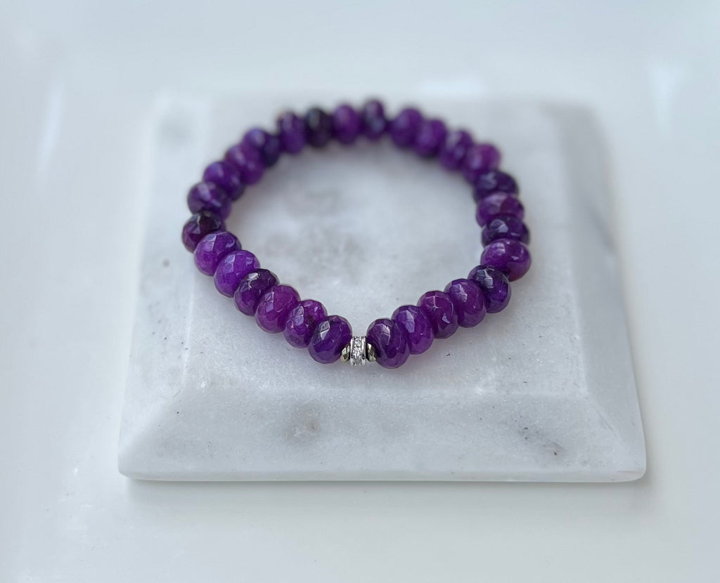 Purple agate rondelle